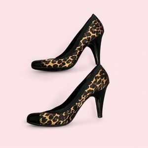 Leopard Print Black Pump Heels (DexFlex)
